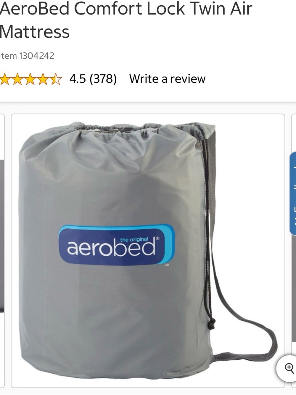 Aerobed Luxury Collection Twin Inflatable Mattress - White - Picture 3 of 5